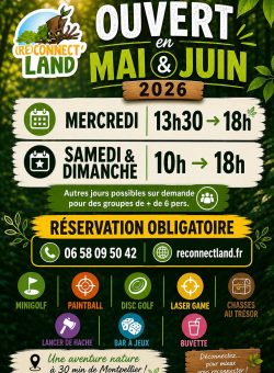 Horaires mai juin 2026 RECONNECTLAND